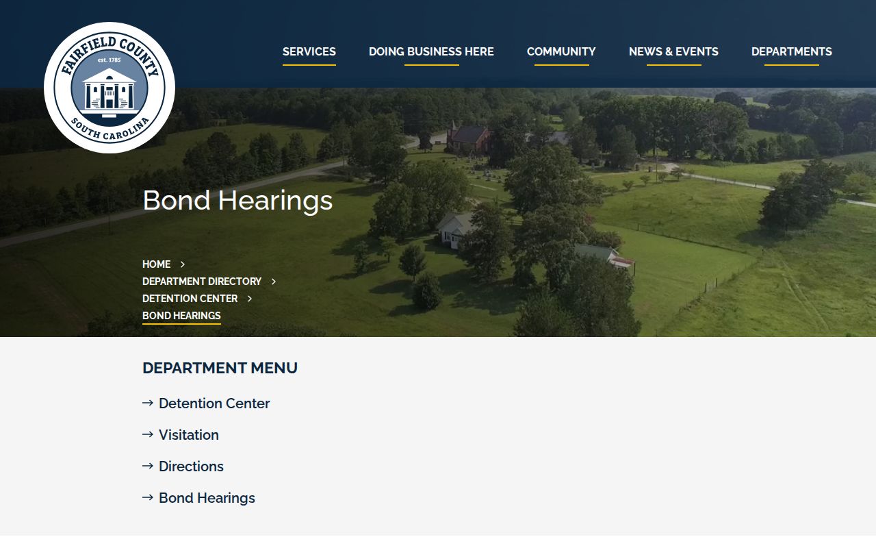Herman W. Young Fairfield County Detention Center bond hearing schedule for releases