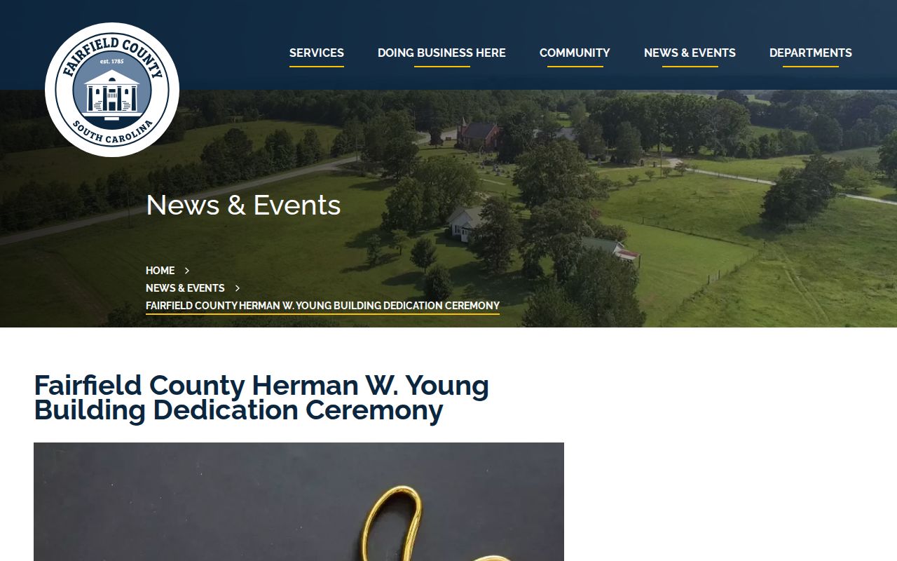 Herman W. Young Fairfield County Detention Center dedication and current release-record address