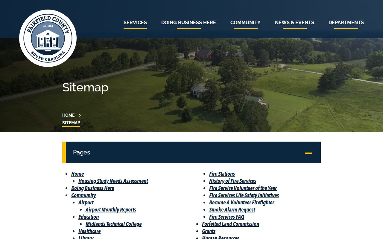Fairfield County sitemap without a recent-release feed