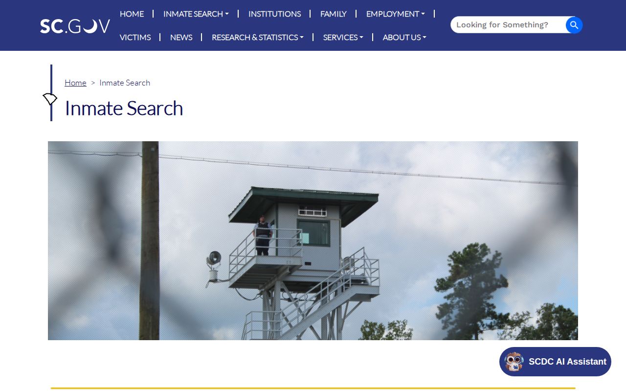 SCDC offender search exclusions for Fairfield County released inmates